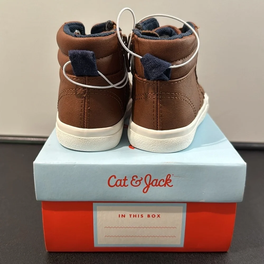 Cat & Jack Target Toddler Rylan Brown High-Top Sneakers Size 5 New NWT NIB